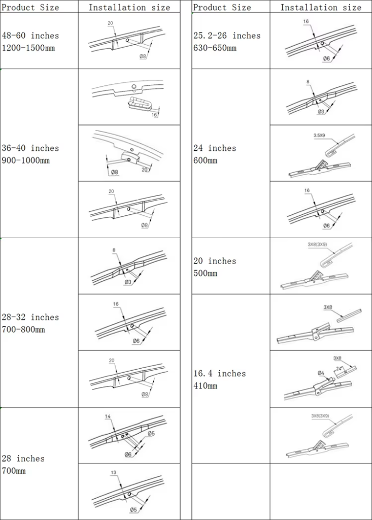 travel bus wiper blades